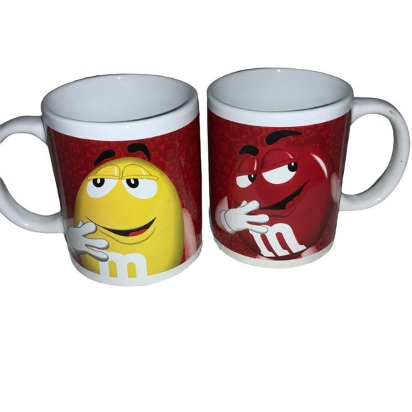 2 M&M Red & Yellow Coffee Mug Cup Collectible Character Mars  2015 - Picture 4 of 7